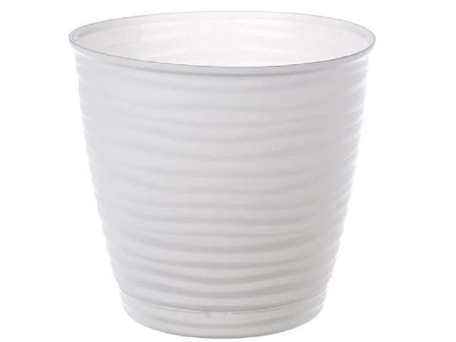 Горшок для цветов Saffron 1,5 л с поддоном (белый)